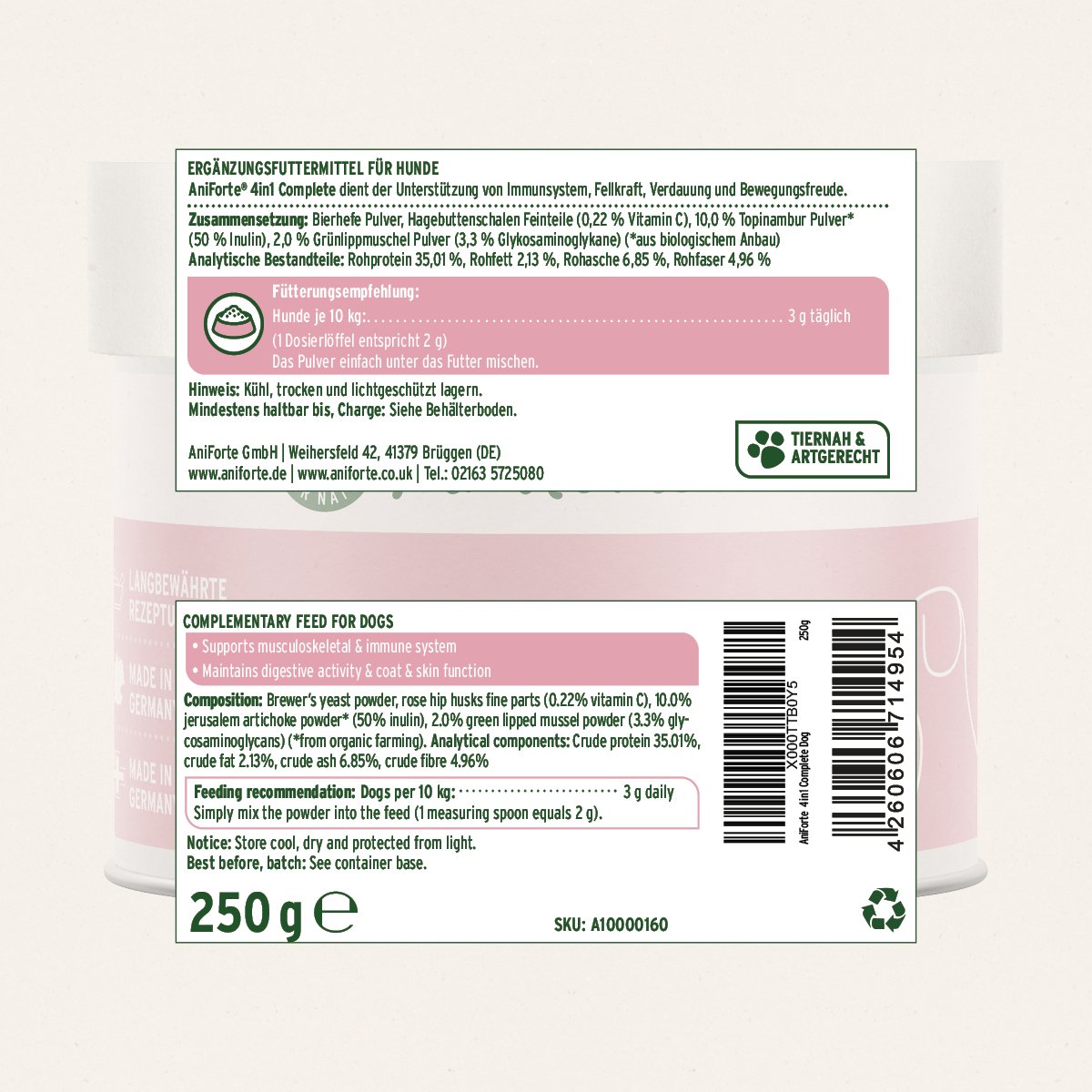 4in1 Complete for Dogs 250g - Advanced Health Supplement - AniForte UK