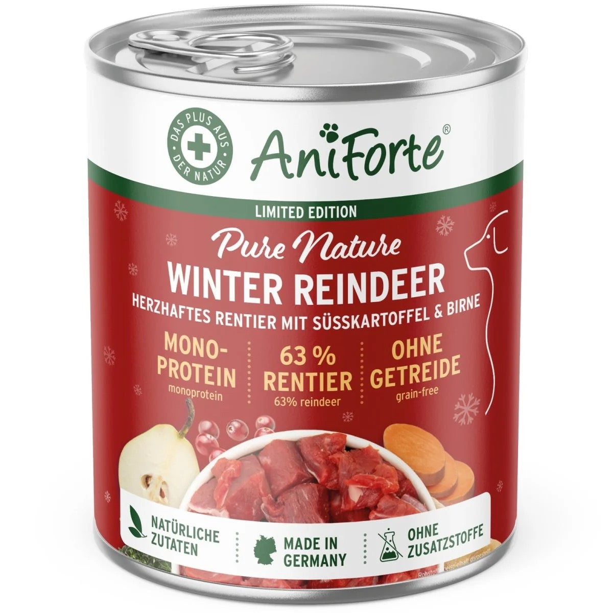 AniForte® PureNature Winter Reindeer, with sweet potato, pear and rosehip - Limited Christmas Edition Wet food for Dogs