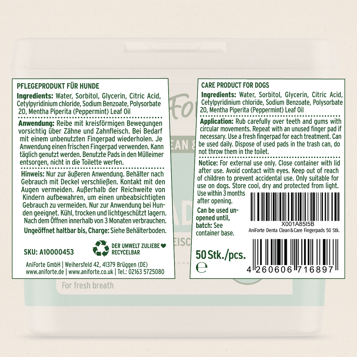 AniForte® Denta Clean & Care Fingerpads - 50 Pieces - AniForte UK