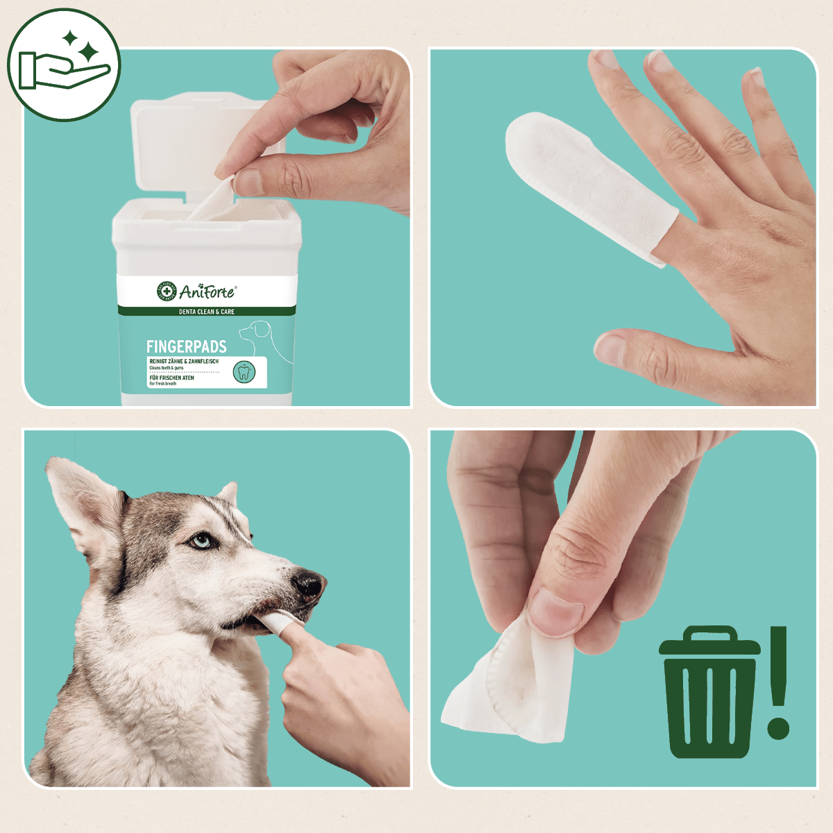 AniForte® Denta Clean & Care Fingerpads - 50 Pieces - AniForte UK