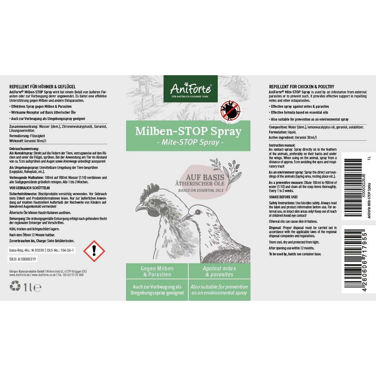 AniForte Mite-STOP Spray for Chickens - AniForte UK