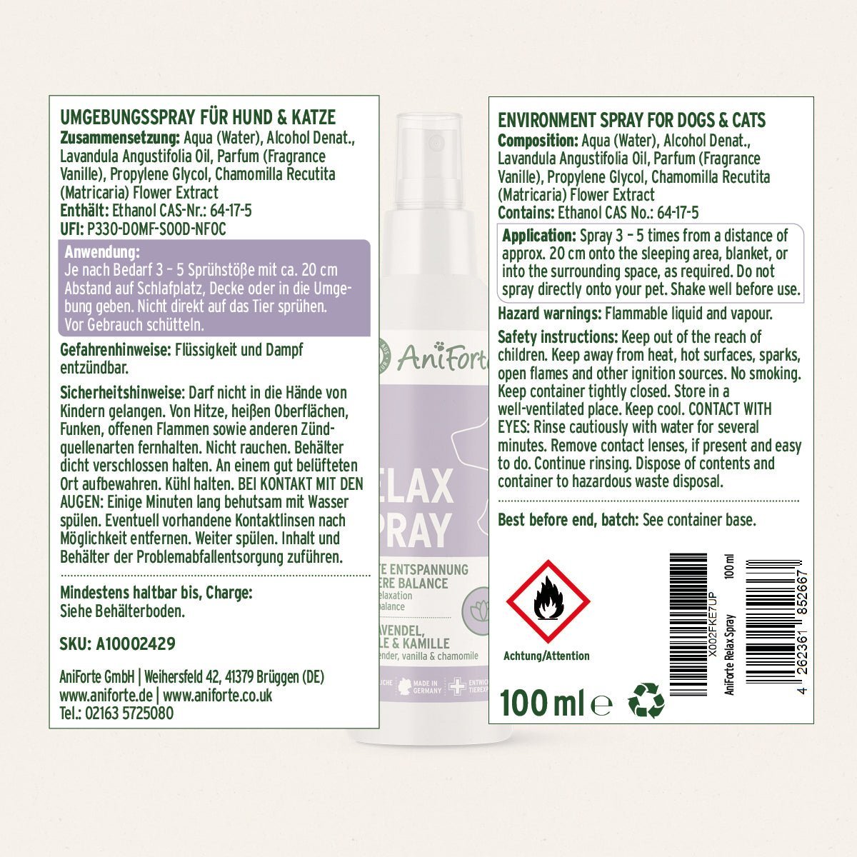 AniForte® Relax Spray 100ml - AniForte UK