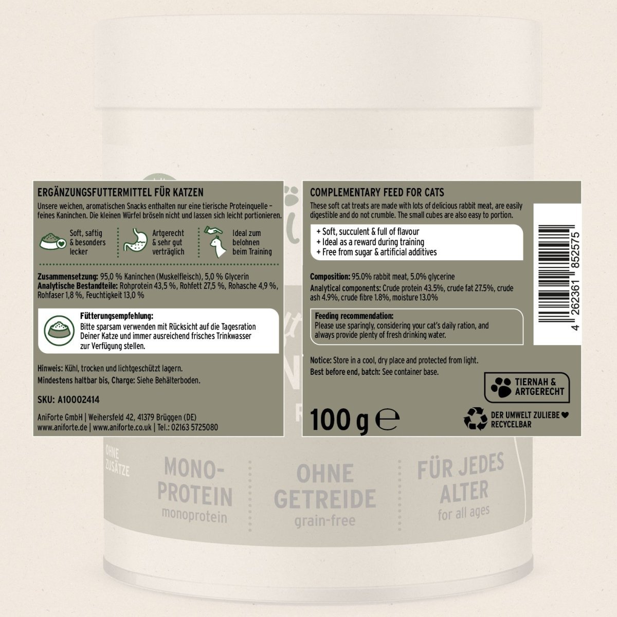 AniForte® Soft Snacks Rabbit 100g - AniForte UK