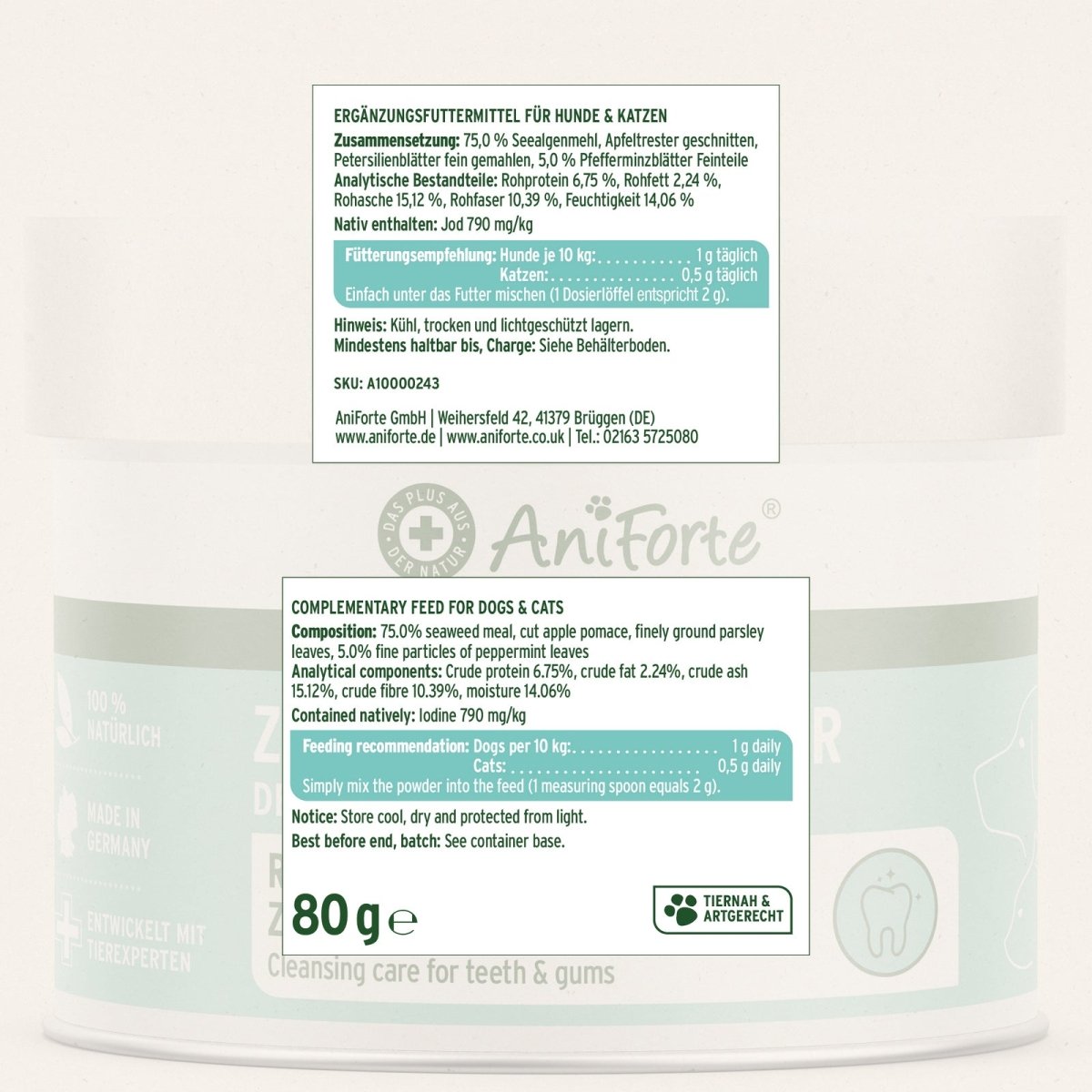 Denta Clean & Care Powder for Dogs and Cats - AniForte UK
