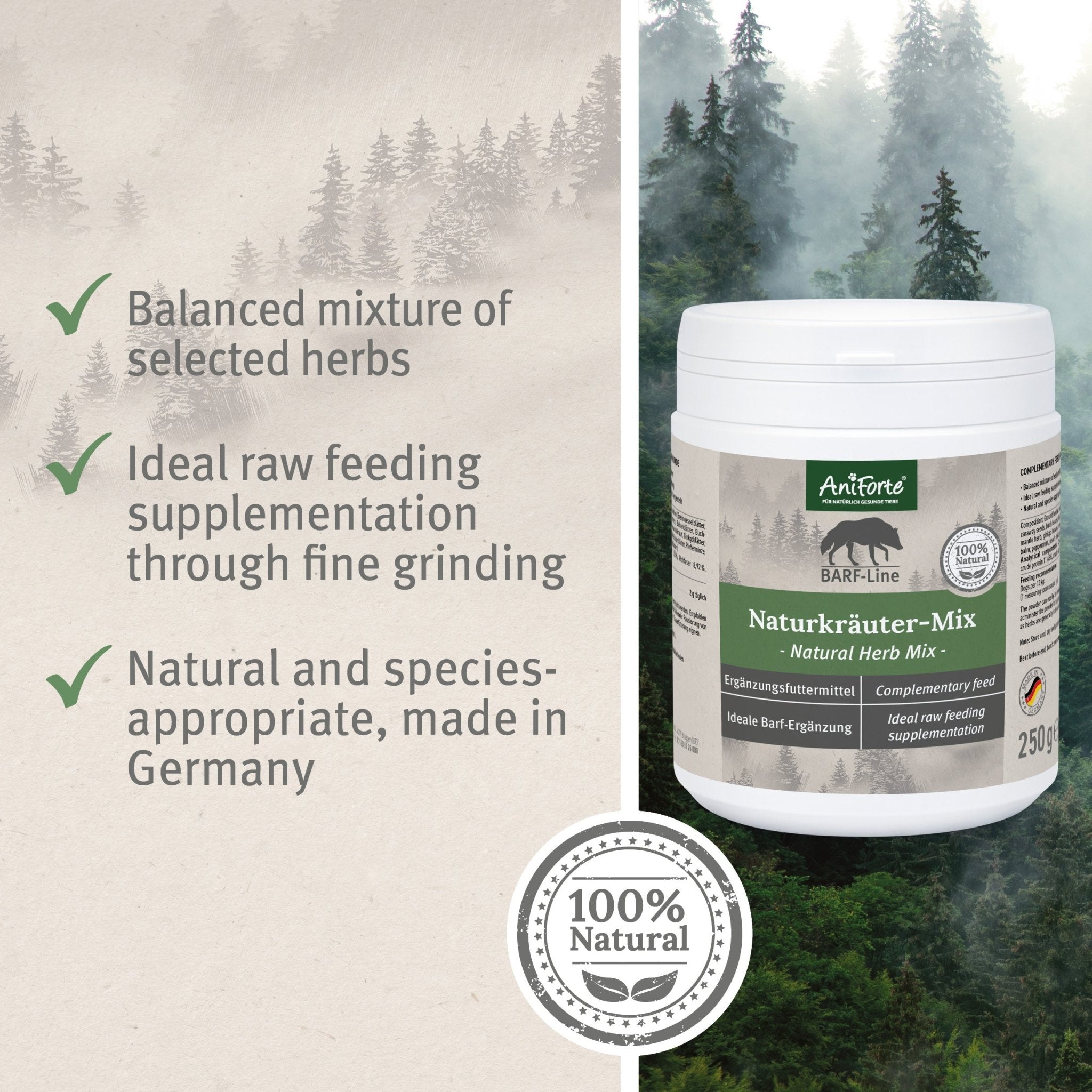 Natural Herb Mix for Dogs - 250g - AniForte UK