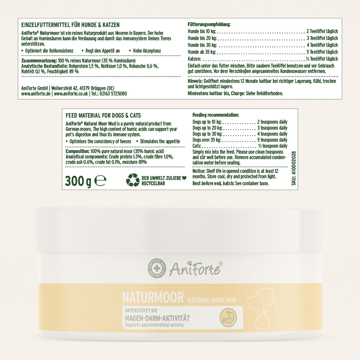 Natural Moor Mud - Supports Digestion and Immune System - AniForte UK