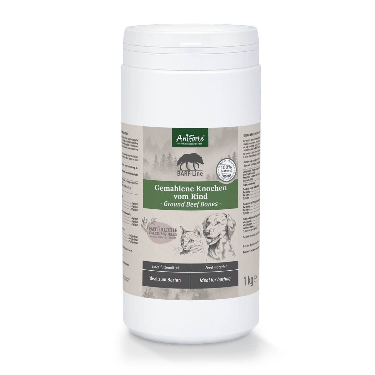 SALE Ground Beef Bones - Natural Calcium Supplement for Dogs & Cats 1kg - AniForte UK