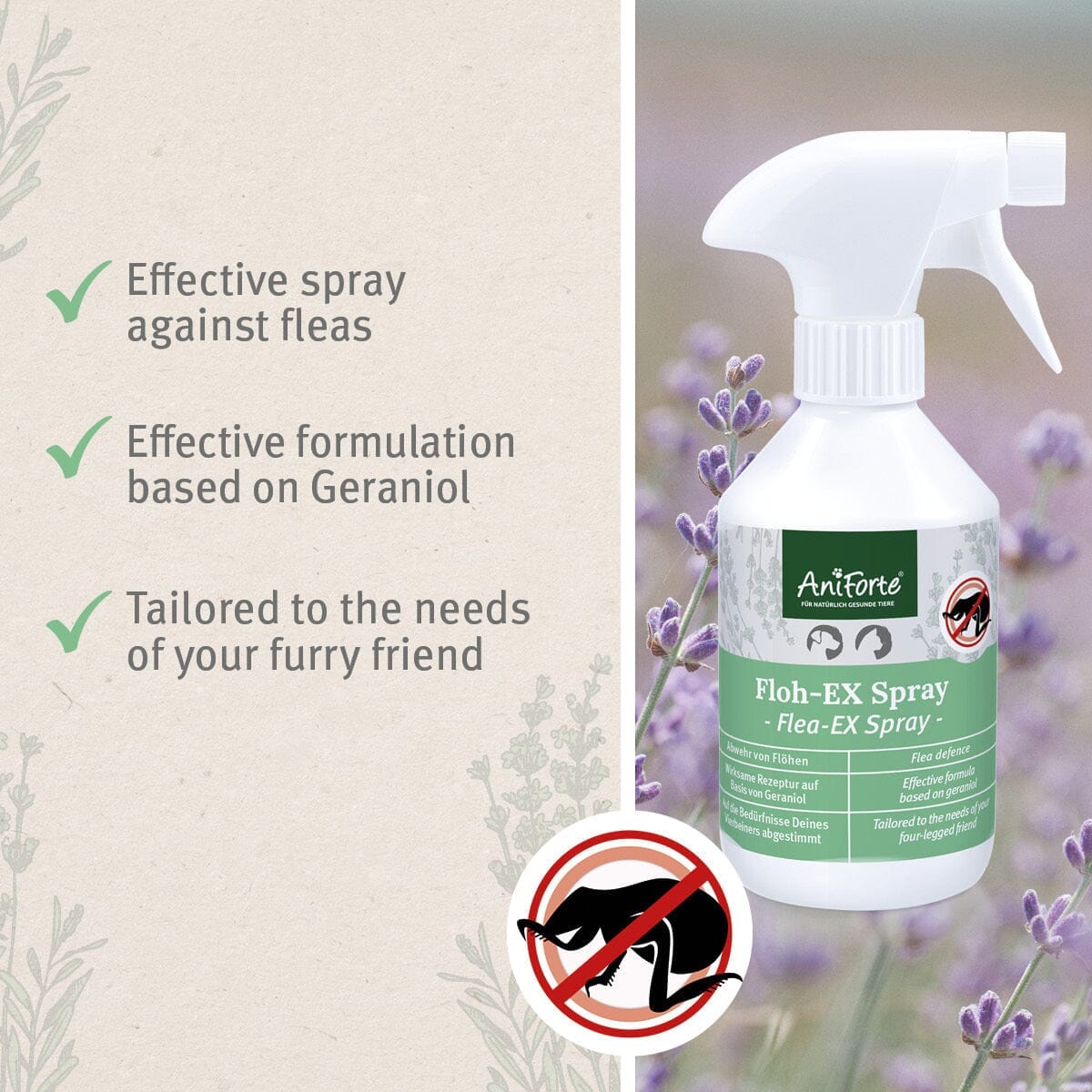SALE Flea-EX Spray 250ml - Natural Flea Treatment for Dogs & Cats