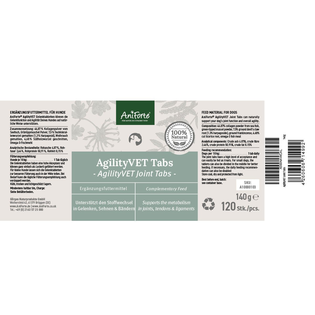 AgilityVET Joint Care Tablets for Dogs - available in two sizes - AniForte UK