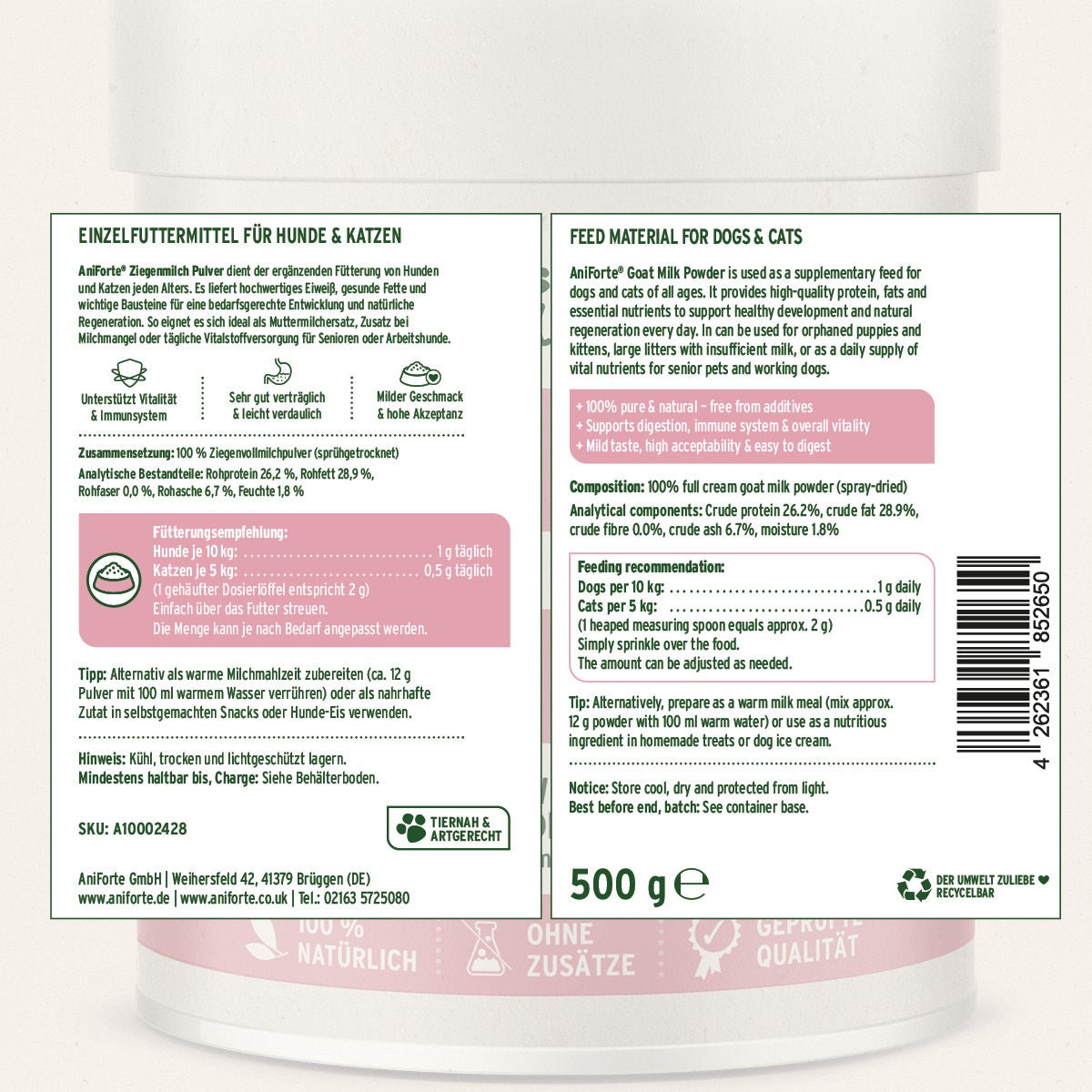 AniForte® Goat Milk Powder 500g - AniForte UK