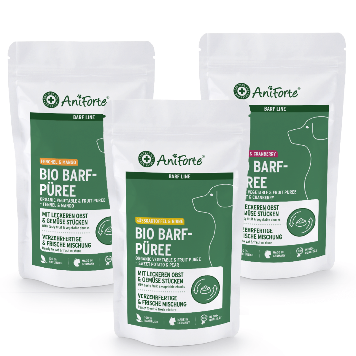 AniForte® Organic Puree Taster Pack 3x 150g - AniForte UK