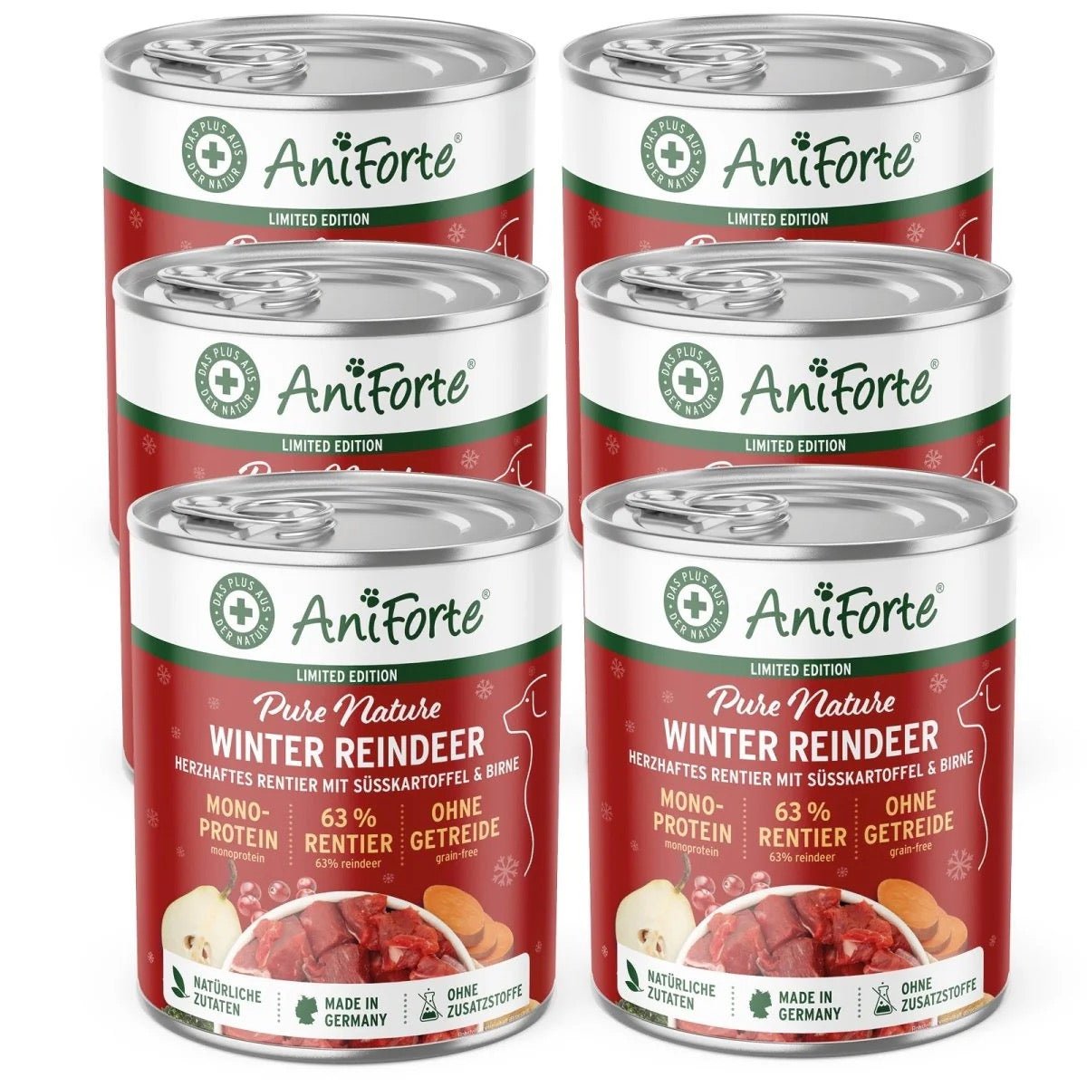 AniForte® PureNature Winter Reindeer, with sweet potato, pear and rosehip - Limited Christmas Edition Wet food for Dogs - AniForte UK