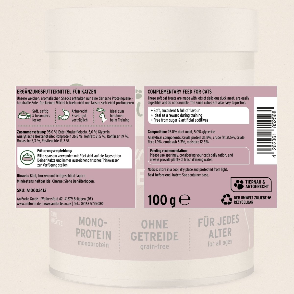 AniForte® Soft Snacks Duck 100g - AniForte UK