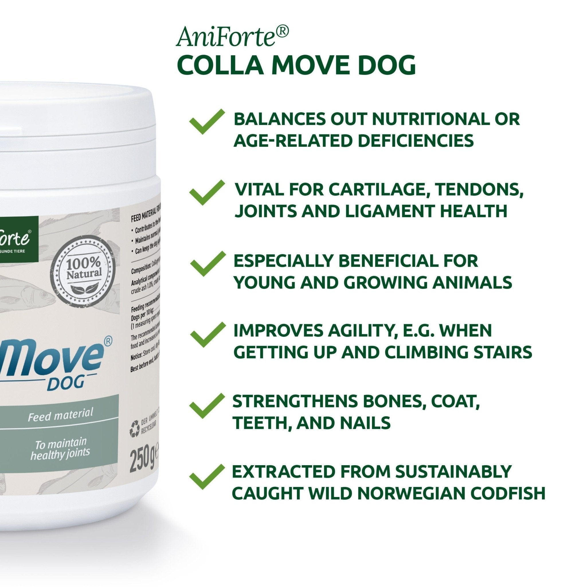 CollaMove Dog 250g - Supports Joints, Tendons, Ligaments & Cartilage - AniForte UK