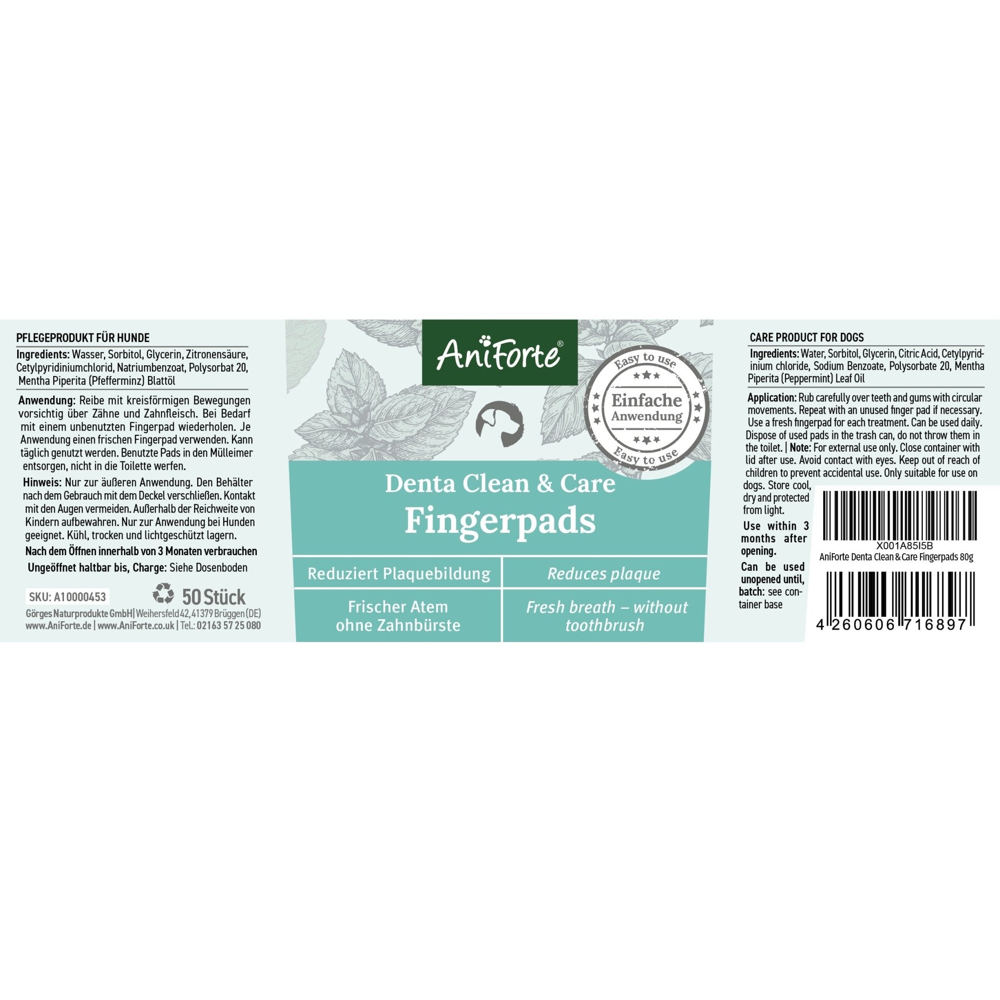 Denta Clean & Care Fingerpads - 50 Pieces - AniForte UK