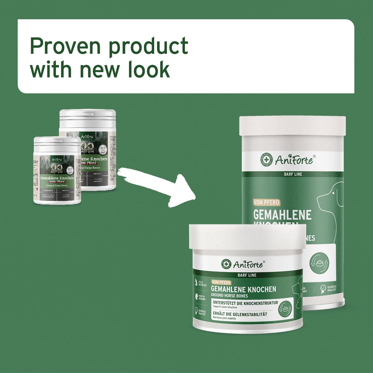 Ground Horse Bones - Natural Calcium Supplement for Dogs & Cats - AniForte UK