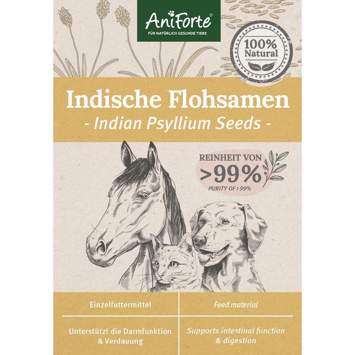Indian Pysillium Seeds for Dogs, Cats and Horses - AniForte UK
