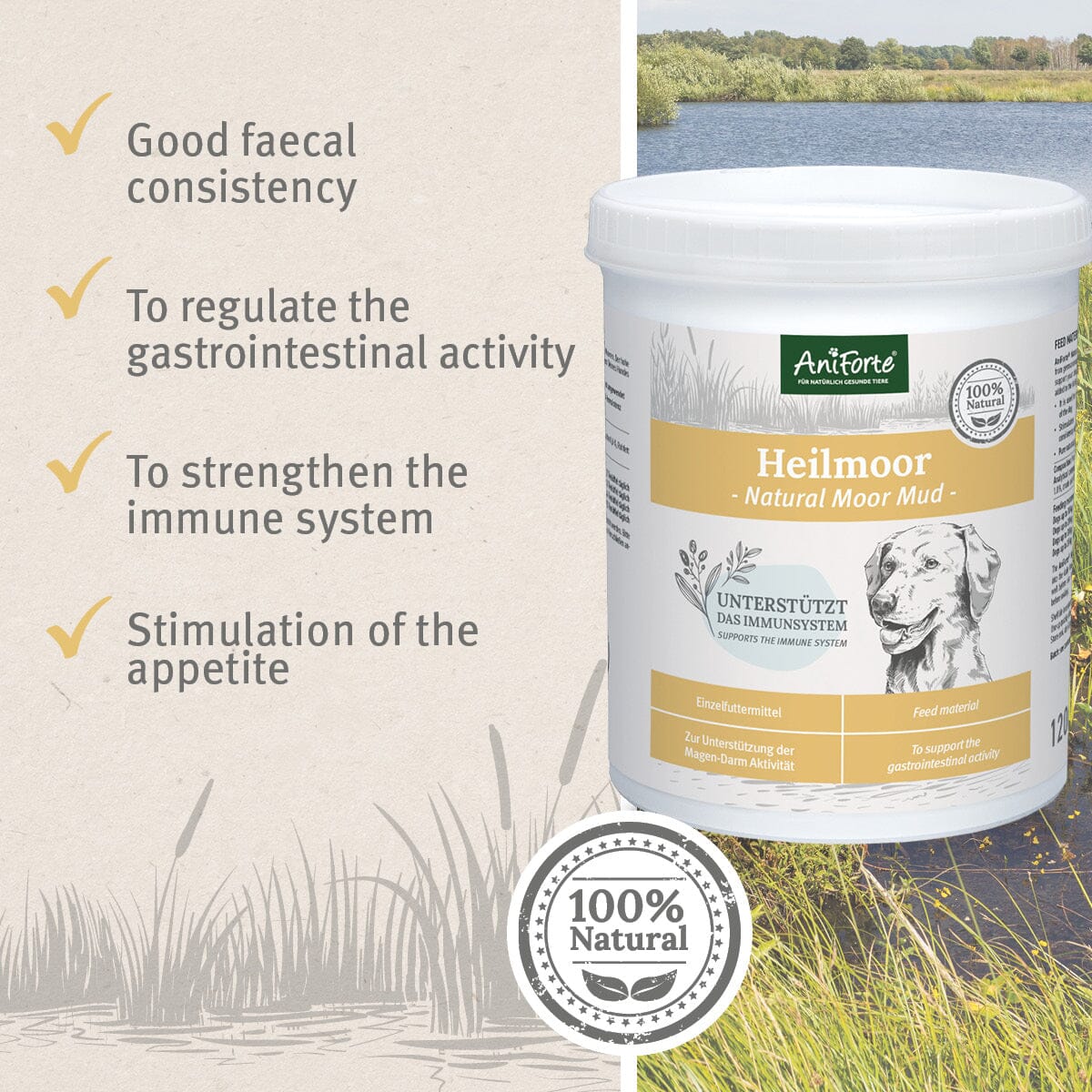Natural Moor Mud - Supports Digestion and Immune System - AniForte UK