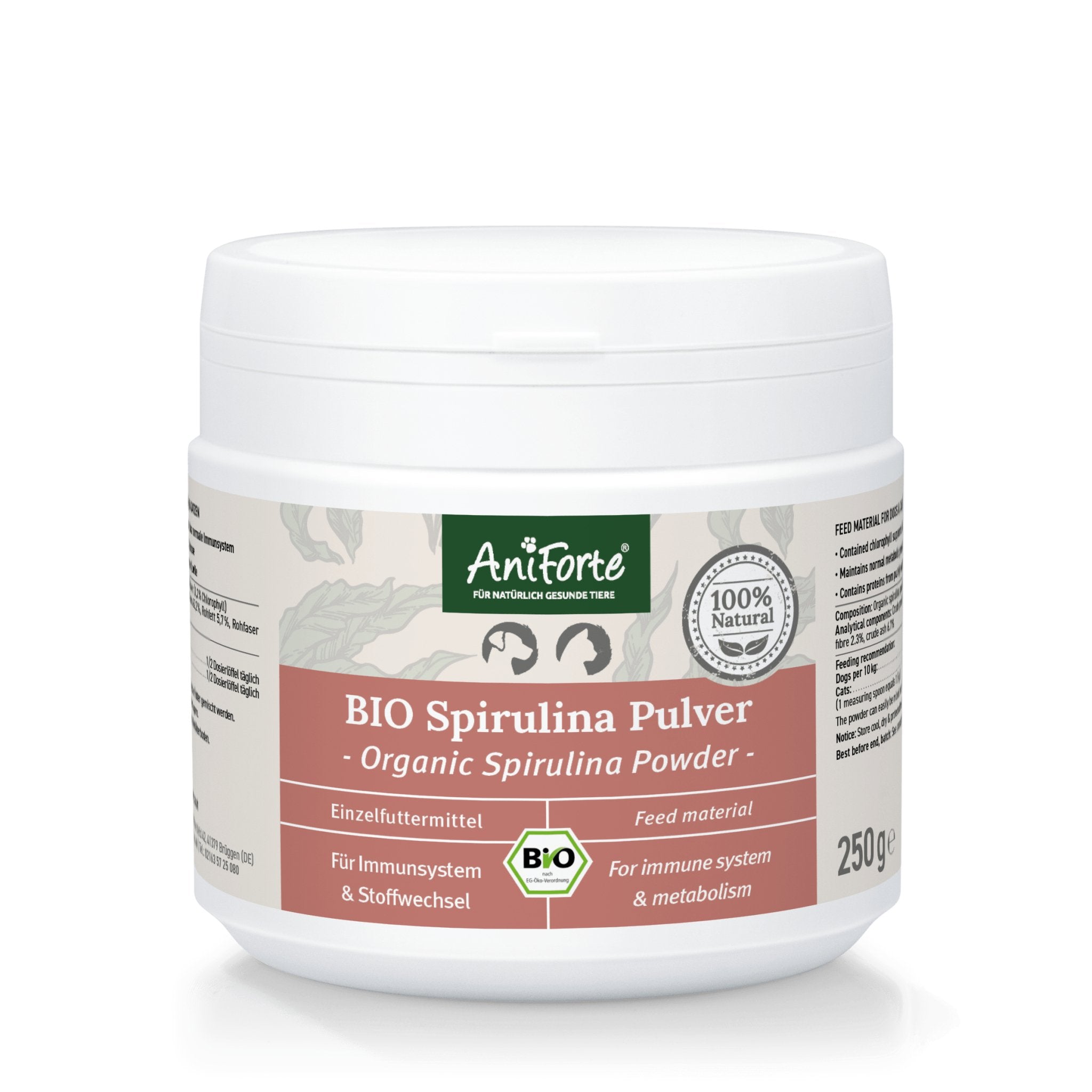 Organic Spirulina Platensis Algae Powder - 250g - AniForte UK