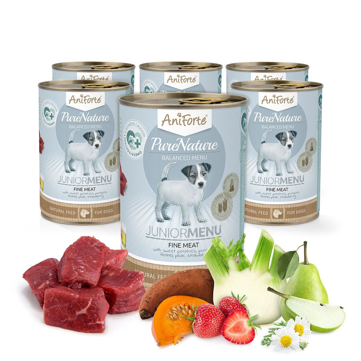 PureNature Fine Meat - Junior Menu for Puppies - 6 x 400g - AniForte UK