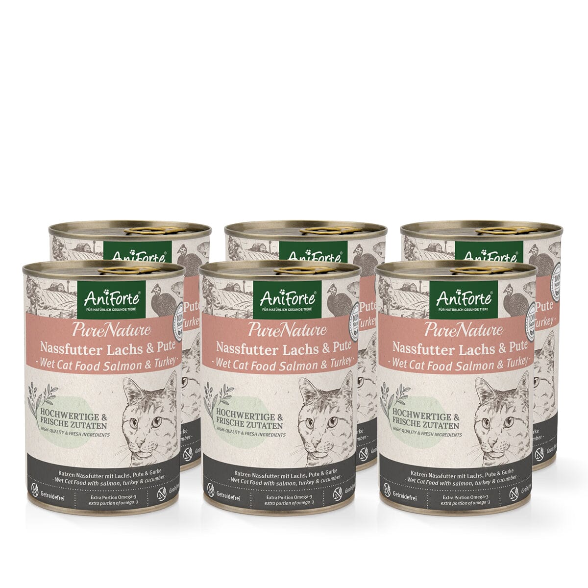 PureNature Salmon & Turkey - Wet Food for Cats 400g - AniForte UK