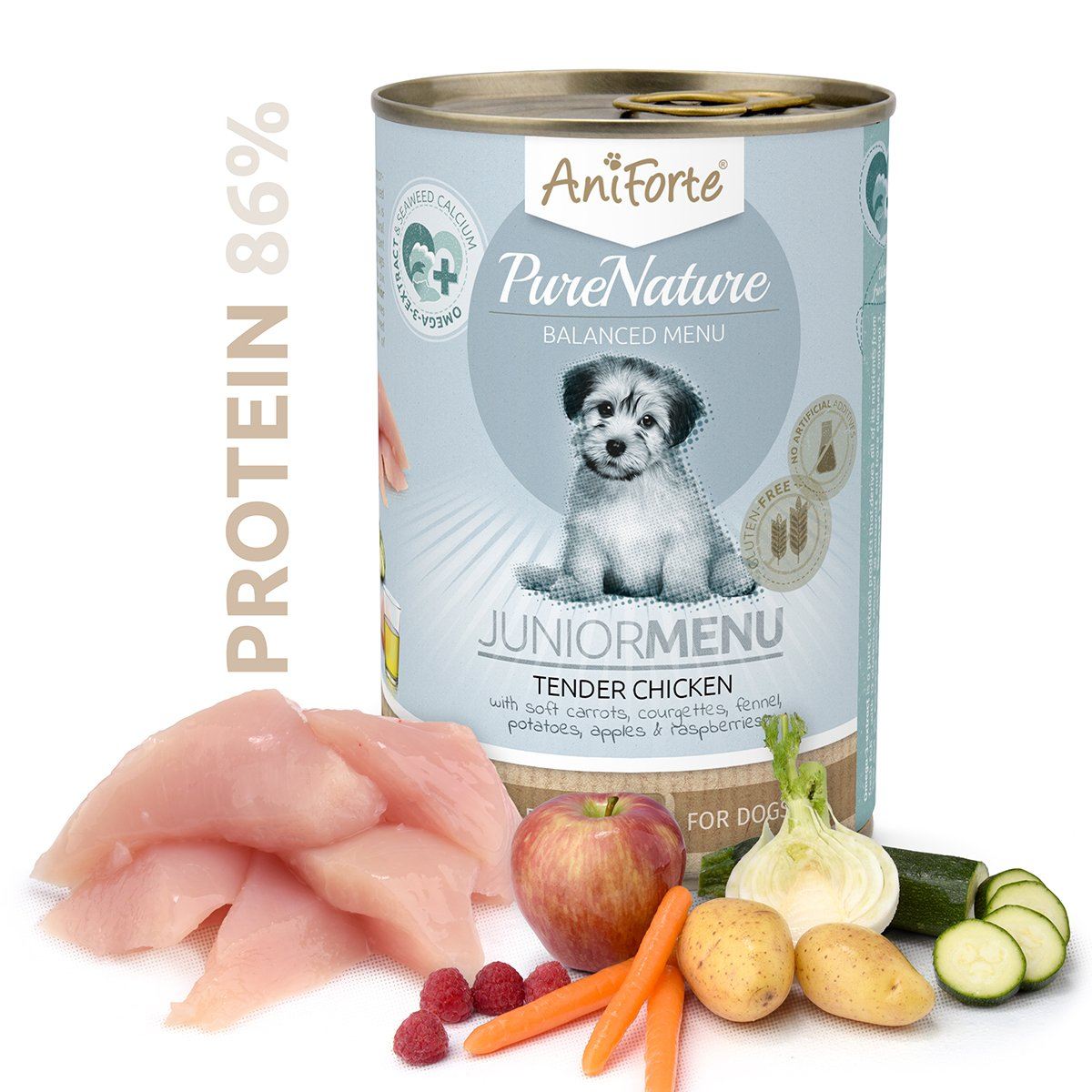 PureNature Tender Chicken - Junior Menu for Puppies - 6 x 400g - AniForte UK