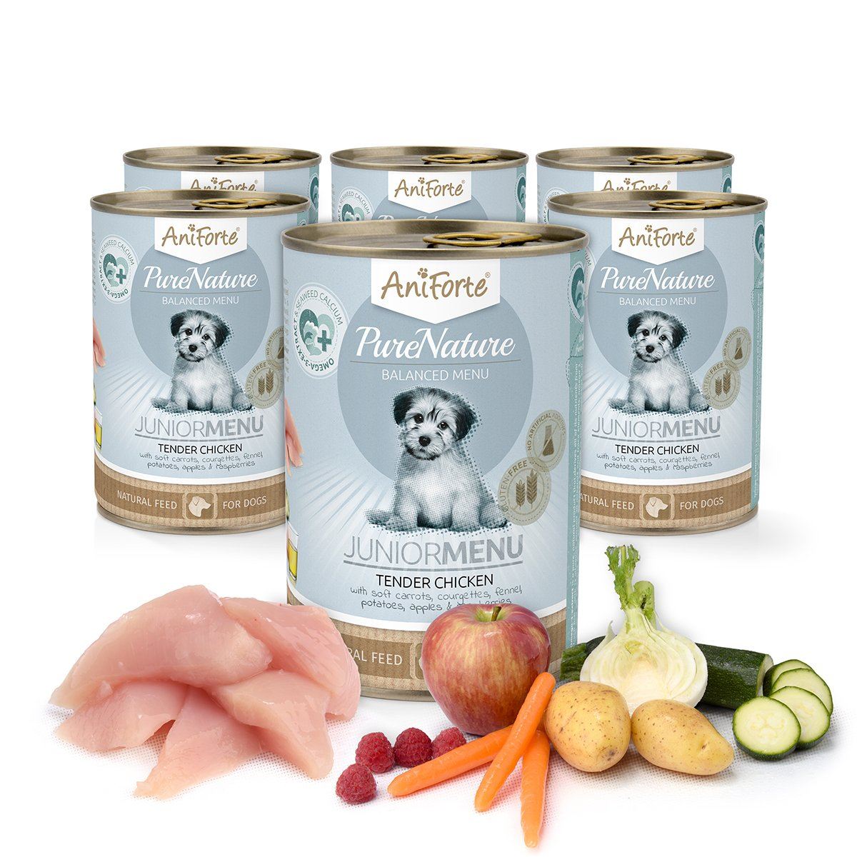 PureNature Tender Chicken - Junior Menu for Puppies - 6 x 400g - AniForte UK