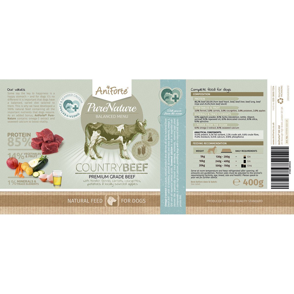 PureNature Wet Food for Dogs Variety Mix - 6 x 400g - AniForte UK