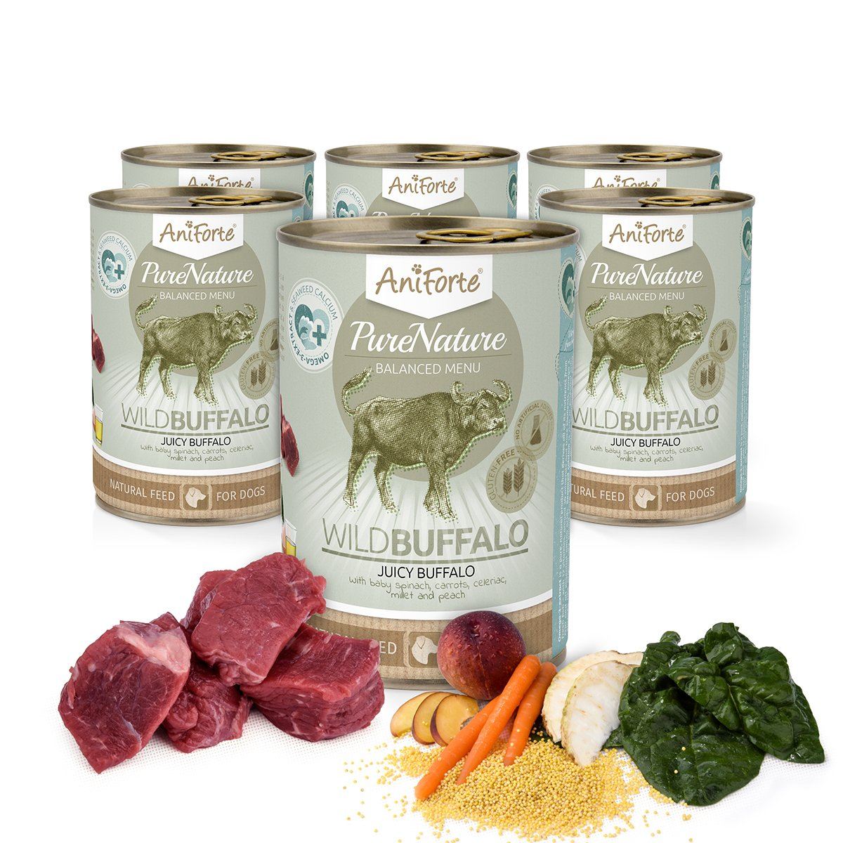 PureNature Wild Buffalo - Wet Food for Dogs - 6 x 400g - AniForte UK