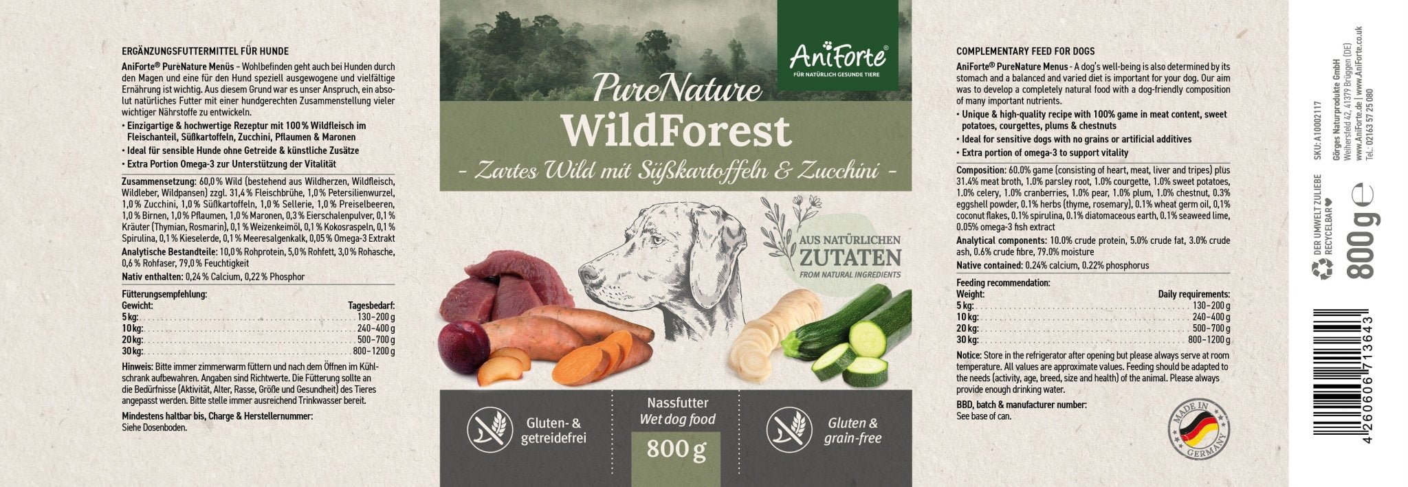 PureNature Wild Forest - Wet Food for Dogs - AniForte UK
