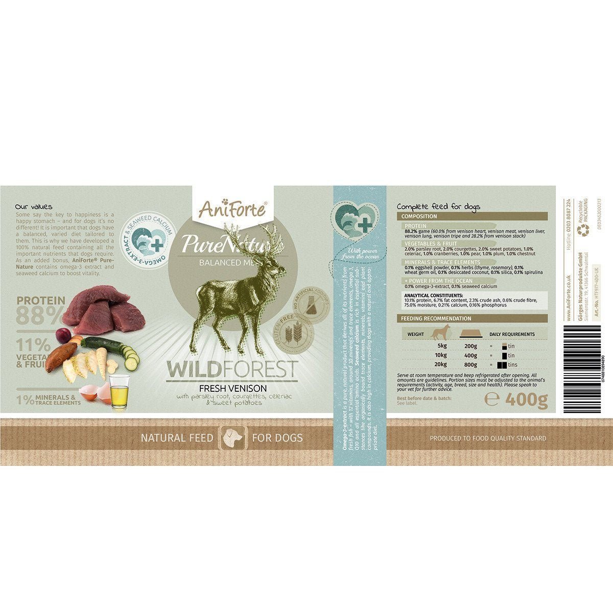 PureNature Wild Forest - Wet Food for Dogs - AniForte UK