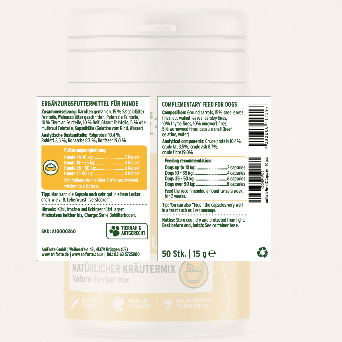 SALE Wermix Capsules for Dogs - 50 Capsules 28/03 - AniForte UK